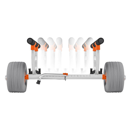 Kayak Cart, 158.8 kg Load Capacity, Kayak Trolley with 30.5 cm Inflatable PU Tires & 2 Straps, Assembles & Disassembles Within Seconds, Paddle Board Trolley for Carrying Kayaks and Canoes.