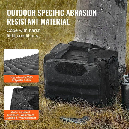 Range Bag for 3 Pistols Tactical Gun Range Bag Single Shoulder Strip Black.