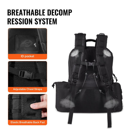Tactical Range Backpack for 6 Pistols Gun Backpack Black.