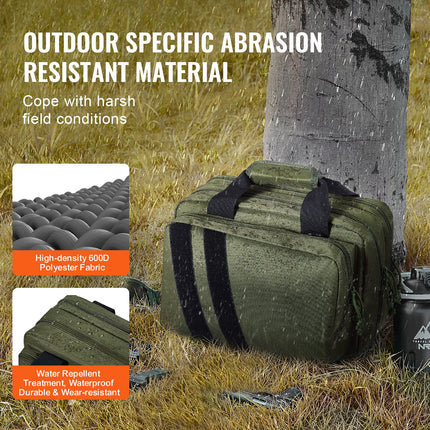 Range Bag for 2 Pistols Tactical Gun Bag 2 Built-in Pistol Bags Green.