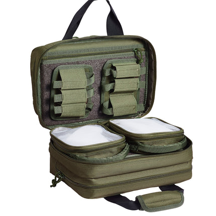 Range Bag for 2 Pistols Tactical Gun Bag 2 Built-in Pistol Bags Green.
