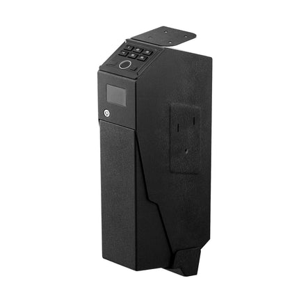 Gun Safe, Slider Handgun Gun Safe with Screen, Fingerprint/Password/Key, 3-Way Quick Access Firearm Case Box with LED for 1 Pistol & Magazine, Mounted Gun Box for Nightstand Bedside Desk Car.