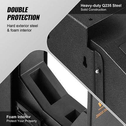 Mounted Gun Safe for Pistols Biometric Gun Safe 3 Access Ways 1 Pistol.