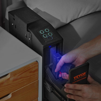Mounted Gun Safe for Pistols Biometric Gun Safe 3 Access Ways 1 Pistol.