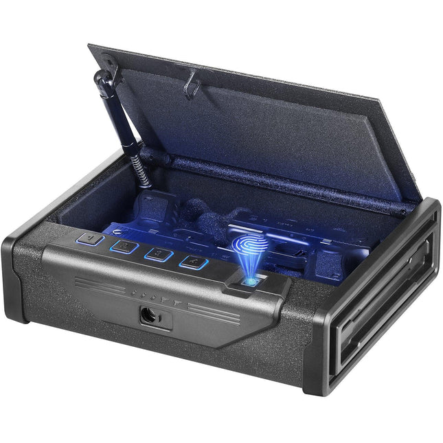Gun Safe for Pistols Biometric Gun Safe with 3 Access Ways for 2 Pistols.