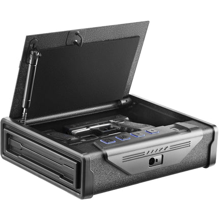 Gun Safe for Pistols Biometric Gun Safe with 3 Access Ways for 2 Pistols.