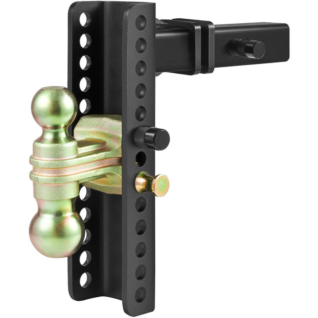 Adjustable Trailer Hitch, 25.4 cm Drop & 21.59 cm Rise Hitch Ball Mount with 5.08 cm Receiver, Solid Tube, 6350 kgs GTW, 5.08 cm & 5.08-0.79 cm 45# Steel Tow Balls with Key Lock for Truck Towing.