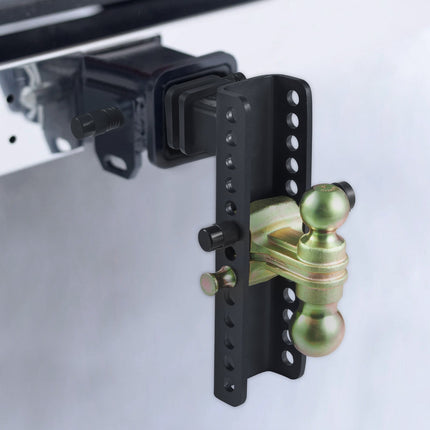 Adjustable Trailer Hitch, 25.4 cm Drop & 21.59 cm Rise Hitch Ball Mount with 5.08 cm Receiver, Solid Tube, 6350 kgs GTW, 5.08 cm & 5.08-0.79 cm 45# Steel Tow Balls with Key Lock for Truck Towing.