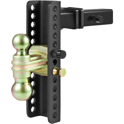 Adjustable Trailer Hitch, 25.4 cm Drop & 21.59 cm Rise Hitch Ball Mount with 5.08 cm Receiver, Solid Tube, 6350 kgs GTW, 5.08 cm & 5.08-0.79 cm 45# Steel Tow Balls with Key Lock for Truck Towing.