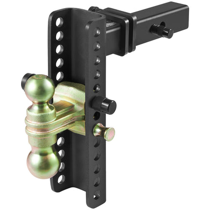 Adjustable Trailer Hitch, 25.4 cm Drop & 21.59 cm Rise Hitch Ball Mount with 5.08 cm Receiver, Solid Tube, 6350 kgs GTW, 5.08 cm & 5.08-0.79 cm 45# Steel Tow Balls with Key Lock for Truck Towing.
