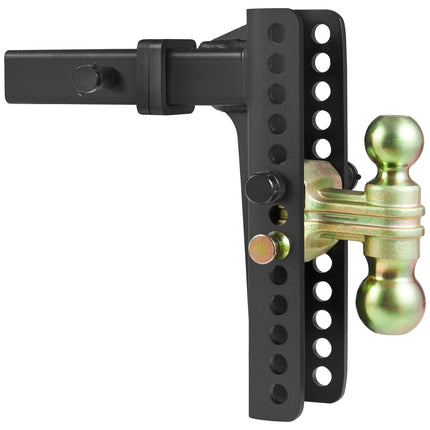 Adjustable Trailer Hitch, 25.4 cm Drop & 21.59 cm Rise Hitch Ball Mount with 5.08 cm Receiver, Solid Tube, 6350 kgs GTW, 5.08 cm & 5.08-0.79 cm 45# Steel Tow Balls with Key Lock for Truck Towing.