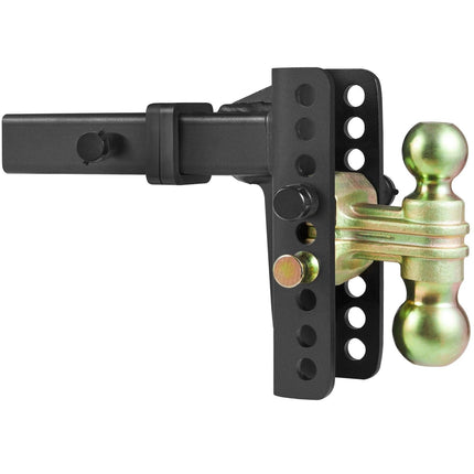 Adjustable Trailer Hitch, 152.4 mm Drop & 114.3 mm Rise Hitch Ball Mount with 50.8 mm Receiver, Solid Tube, 6350 kg GTW, 50.8 mm and 58.7 mm 45# Steel Tow Balls with Key Lock for Truck Towing.