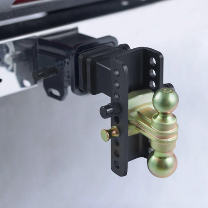 Adjustable Trailer Hitch, 15cm Drop & 11.43cm Rise Hitch Ball Mount with 6.35cm Receiver, Solid Tube, 6577 kgs GTW, 5.08cm & 5.08-0.79cm 45# Steel Tow Balls with Key Lock for Truck Towing.