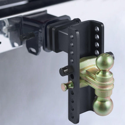 Adjustable Trailer Hitch, 203.2 mm Drop & 165.1 mm Rise Hitch Ball Mount with 63.5 mm Receiver, Solid Tube, 6577 kg GTW, 50.8 mm & 58.7 mm 45# Steel Tow Balls with Key Lock for Truck Towing.