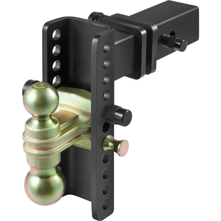 Adjustable Trailer Hitch, 203.2 mm Drop & 165.1 mm Rise Hitch Ball Mount with 63.5 mm Receiver, Solid Tube, 6577 kg GTW, 50.8 mm & 58.7 mm 45# Steel Tow Balls with Key Lock for Truck Towing.