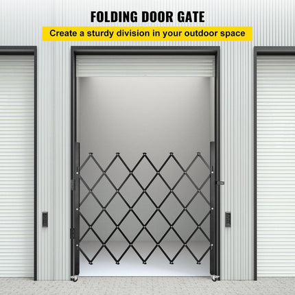 Single Folding Security Gate Folding Door Gate 48"H x 66"W Scissor Gate.