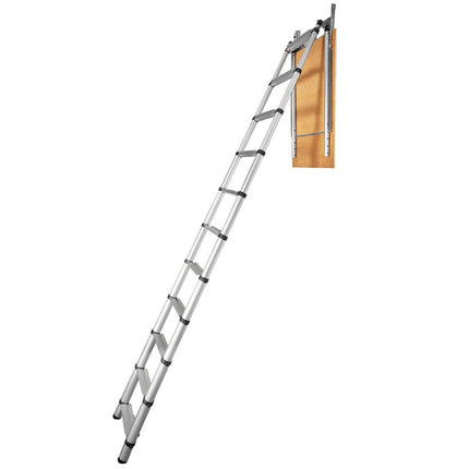 Attic Ladder Telescoping, 158.76kg Capacity, 100cm x 59.94cm,Multi-Purpose Aluminium Extension, Lightweight and Portable,Fits298.7cm-320.04cmCeilingHeights,Convenient Access to Your Attic Standa.