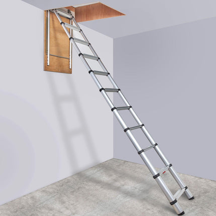 Attic Ladder Telescoping, 158.76kg Capacity, 100cm x 59.94cm,Multi-Purpose Aluminium Extension, Lightweight and Portable,Fits298.7cm-320.04cmCeilingHeights,Convenient Access to Your Attic Standa.