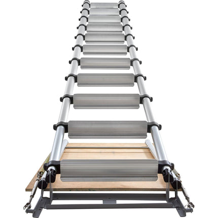 Attic Ladder Telescoping, 158.76kg Capacity, 100cm x 59.94cm,Multi-Purpose Aluminium Extension, Lightweight and Portable,Fits298.7cm-320.04cmCeilingHeights,Convenient Access to Your Attic Standa.