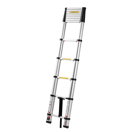 3.8m Telescoping Ladder, Aluminum Lightweight Multi-Purpose Collapsible Extension, One-Touch Retraction Ladder, Heavy Duty 150kg Max Capacity with Non-Slip Feet, for Home, Outdoor Work, Loft.