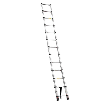 3.8m Telescoping Ladder, Aluminum Lightweight Multi-Purpose Collapsible Extension, One-Touch Retraction Ladder, Heavy Duty 150kg Max Capacity with Non-Slip Feet, for Home, Outdoor Work, Loft.