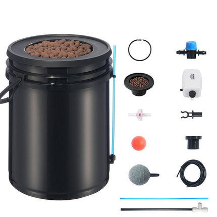 DWC Hydroponics Grow System Deep Water Culture with Top Drip 1 Bucket 20L.