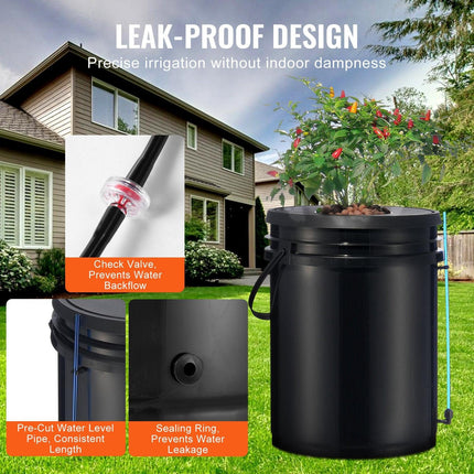 DWC Hydroponics Grow System Deep Water Culture 8 Buckets with Air Pump.