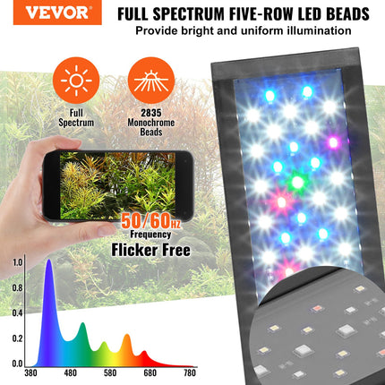 Aquarium Light 26W Full Spectrum Aquarium LED Lights for 36"-42" Fish Tank.