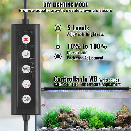 Aquarium Light 26W Full Spectrum Aquarium LED Lights for 36"-42" Fish Tank.