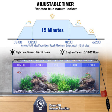 Aquarium Light 26W Full Spectrum Aquarium LED Lights for 36"-42" Fish Tank.