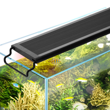 Aquarium Light, 48W Full Spectrum Fish Tank Light with 24/7 Natural Mode, Adjustable Timer & 5-Level Brightness, with Aluminum Alloy Shell Extendable Brackets for 48"-54" Freshwater Planted Tank.