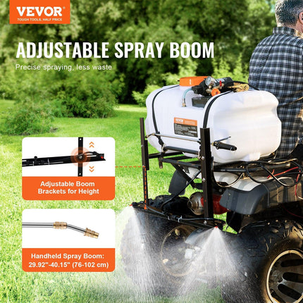 ATV Sprayer 60 L/15.9 Gal ATV/UTV Spot Sprayer with A Nozzle Boom 1.9 GPM.