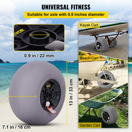Balloon Beach Wheels Replacement Beach Tires 13" TPU 121 LBS Load Capacity.