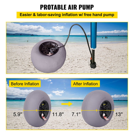 Balloon Beach Wheels Replacement Beach Tires 13" TPU 121 LBS Load Capacity.