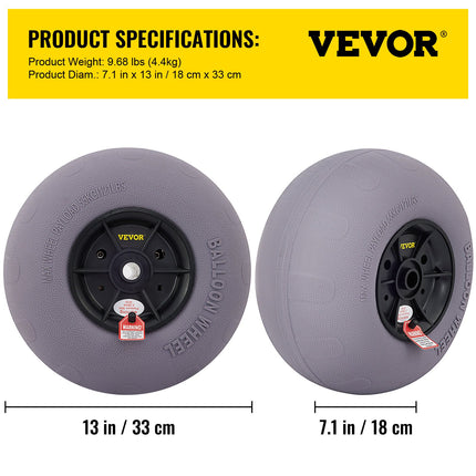 Balloon Beach Wheels Replacement Beach Tires 13" TPU 121 LBS Load Capacity.