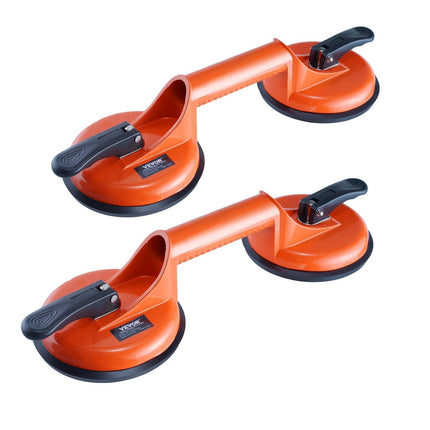 Glass Suction Cup, 119 mm 2 Pack 150 kg Load Capacity, Vacuum Suction Cup with Aluminum Handle, Heavy Duty Industrial Suction Cup Lifter Tool for Glass, Granite, Tile, Metal, Wood Panel Lifting.
