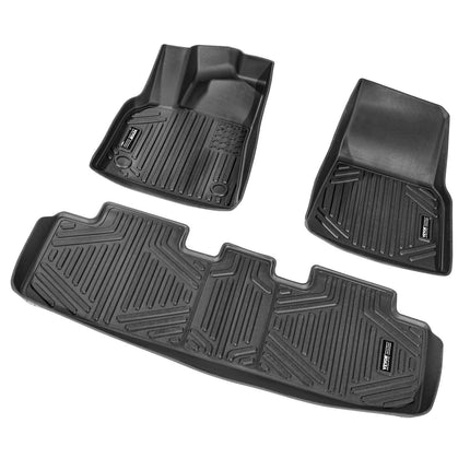 Automotive Floor Mats Fits for Tesla Model Y 2021-2024 3 pcs TPE Liners.