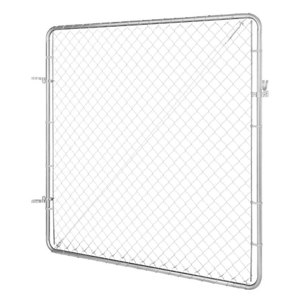 Chain Link Fence Gate, 70 x 72 in, Adjustable Chain Link Fence Panel, Fit 3 ft (W) x 4 ft (H) Garden Fence Gate Opening, Rust-Resistant Galvanized Fencing Gate for Farm Posts Not Included.