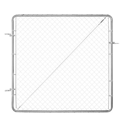 Chain Link Fence Gate, 70 x 72 in, Adjustable Chain Link Fence Panel, Fit 3 ft (W) x 4 ft (H) Garden Fence Gate Opening, Rust-Resistant Galvanized Fencing Gate for Farm Posts Not Included.