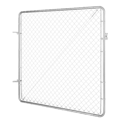 Chain Link Fence Gate, 70 x 72 in, Adjustable Chain Link Fence Panel, Fit 3 ft (W) x 4 ft (H) Garden Fence Gate Opening, Rust-Resistant Galvanized Fencing Gate for Farm Posts Not Included.