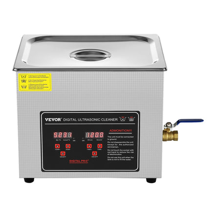 Ultrasonic Cleaner with Digital Timer & Heater, Professional Ultra Sonic Jewelry Cleaner, Stainless Steel Heated Cleaning Machine for Glasses Watch Rings Small Parts Circuit Board (10L).