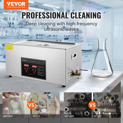 22L Ultrasonic Cleaner with Timer Heating Machine Digital Sonic Cleaner.