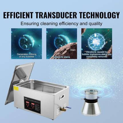 22L Ultrasonic Cleaner with Timer Heating Machine Digital Sonic Cleaner.