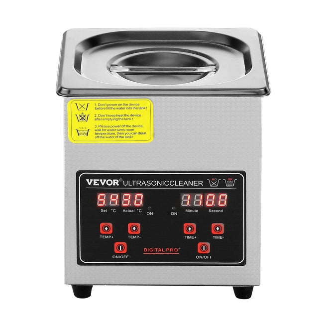 Ultrasonic Cleaner with Digital Timer & Heater, Professional Ultra Sonic Jewelry Cleaner, Stainless Steel Heated Cleaning Machine for Glasses Watch Rings Small Parts Circuit Board (2L).