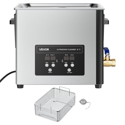 10L Ultrasonic Cleaner, Professional Ultrasonic Cleaner Machine with Cleaning Basket & Digital Display, 180W Stainless Steel 40kHz Cleaning Machine for Watches, Razors, Jewelry, Coins, and More.