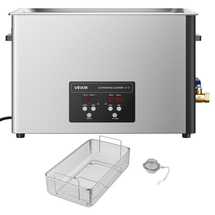 30L Ultrasonic Cleaner, Professional Ultrasonic Cleaner Machine with Cleaning Basket & Digital Display, 480W Stainless Steel 40kHz Industrial Cleaning Machine for Parts, Carburetors, Instruments.