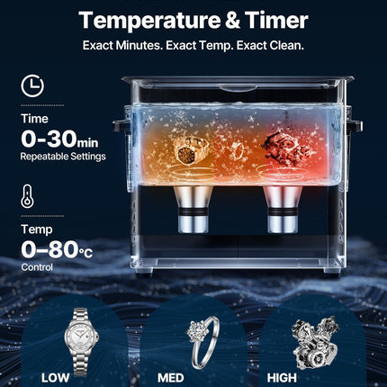 6L Ultrasonic Cleaner, Professional Ultrasonic Cleaner Machine with Cleaning Basket & Digital Display, 120W Stainless Steel 40kHz Cleaning Machine for Watches, Razors, Jewelry, Coins and More.