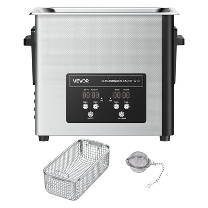 6L Ultrasonic Cleaner, Professional Ultrasonic Cleaner Machine with Cleaning Basket & Digital Display, 120W Stainless Steel 40kHz Cleaning Machine for Watches, Razors, Jewelry, Coins and More.