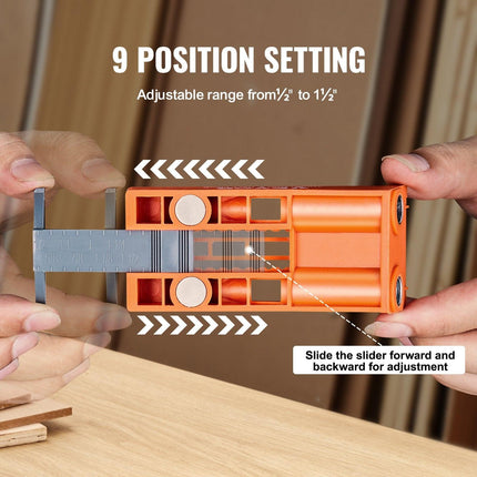 Pocket Hole Jig, 56 Pcs Mini Jig Pocket Hole System with C-clamp, Step Drill, Wrench, Drill Stop Ring, Square Drive Bit, and Screws, for DIY Carpentry Projects.