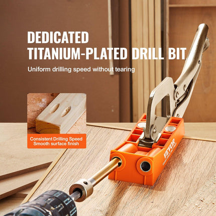 Pocket Hole Jig, 56 Pcs Mini Jig Pocket Hole System with C-clamp, Step Drill, Wrench, Drill Stop Ring, Square Drive Bit, and Screws, for DIY Carpentry Projects.